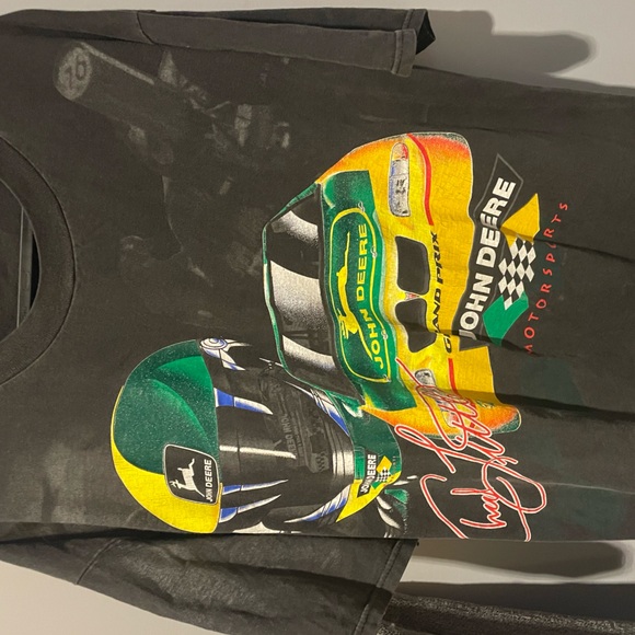 Vintage NASCAR Chad Little signature John Deere Tee Shirt RARE - Picture 3 of 4
